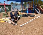 Children playing in the playground 